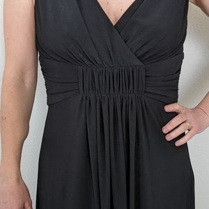 WHBM Black Sleeveless evening dress, low cut V-front and back